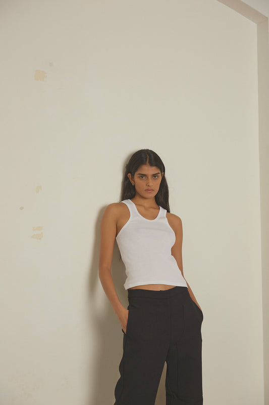 Davis Tank - crafted from a soft Global Organic Textile Standard (GOTS) certified organic cotton mini rib.